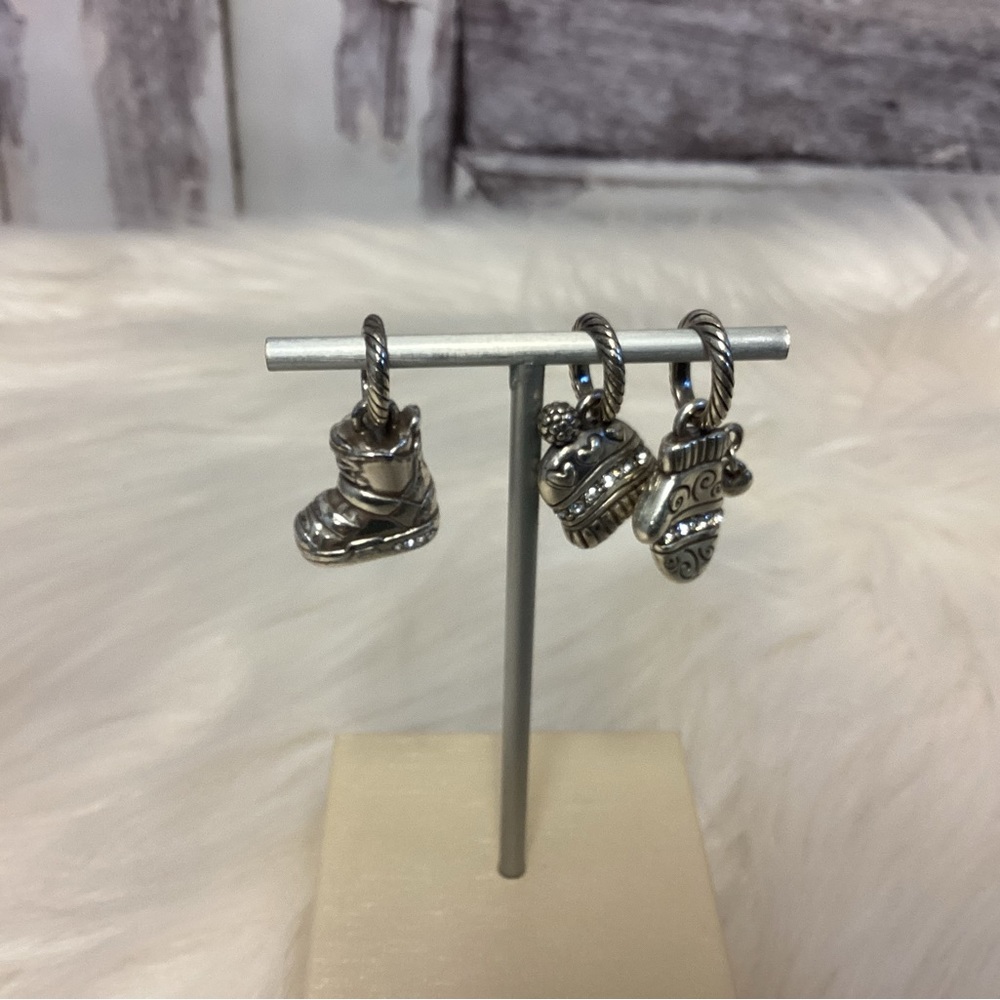 Brighton Lot of 3 Silver Charms Hat/Boot/Glove